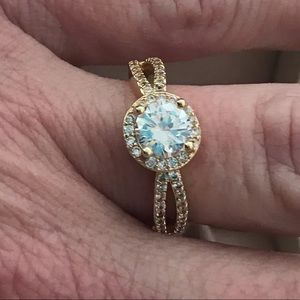 AA Cartland 18k Yellow Gold Plt. Ring 1.36 CTW